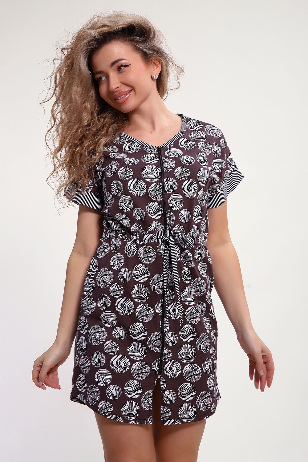 Халат 37008 - коричневый