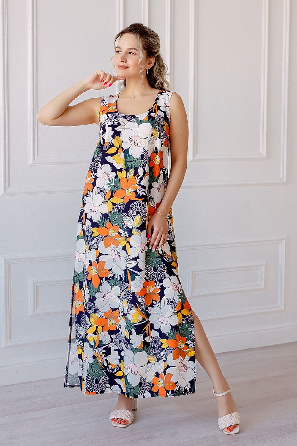 Платье Пион Премиум - синий