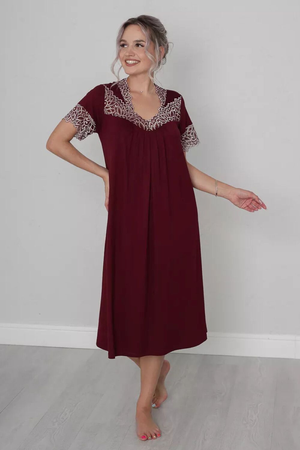 сорочка ЭЛЬЗА - бордовый