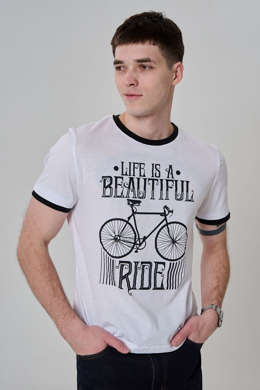 Футболка мужская белая М102