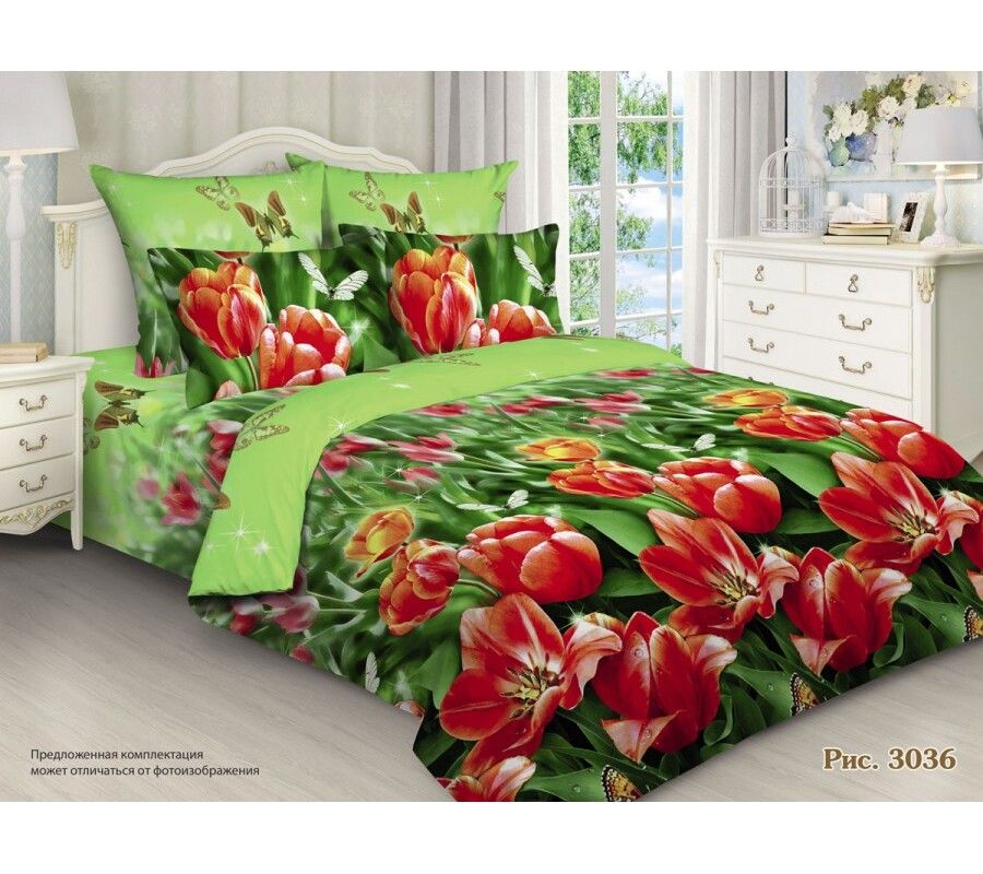 Постельное белье С Тюльпанами бязь, наволочки 70х70см