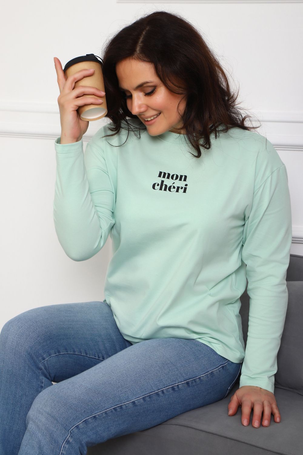 Лонгслив женский 88553 - мята