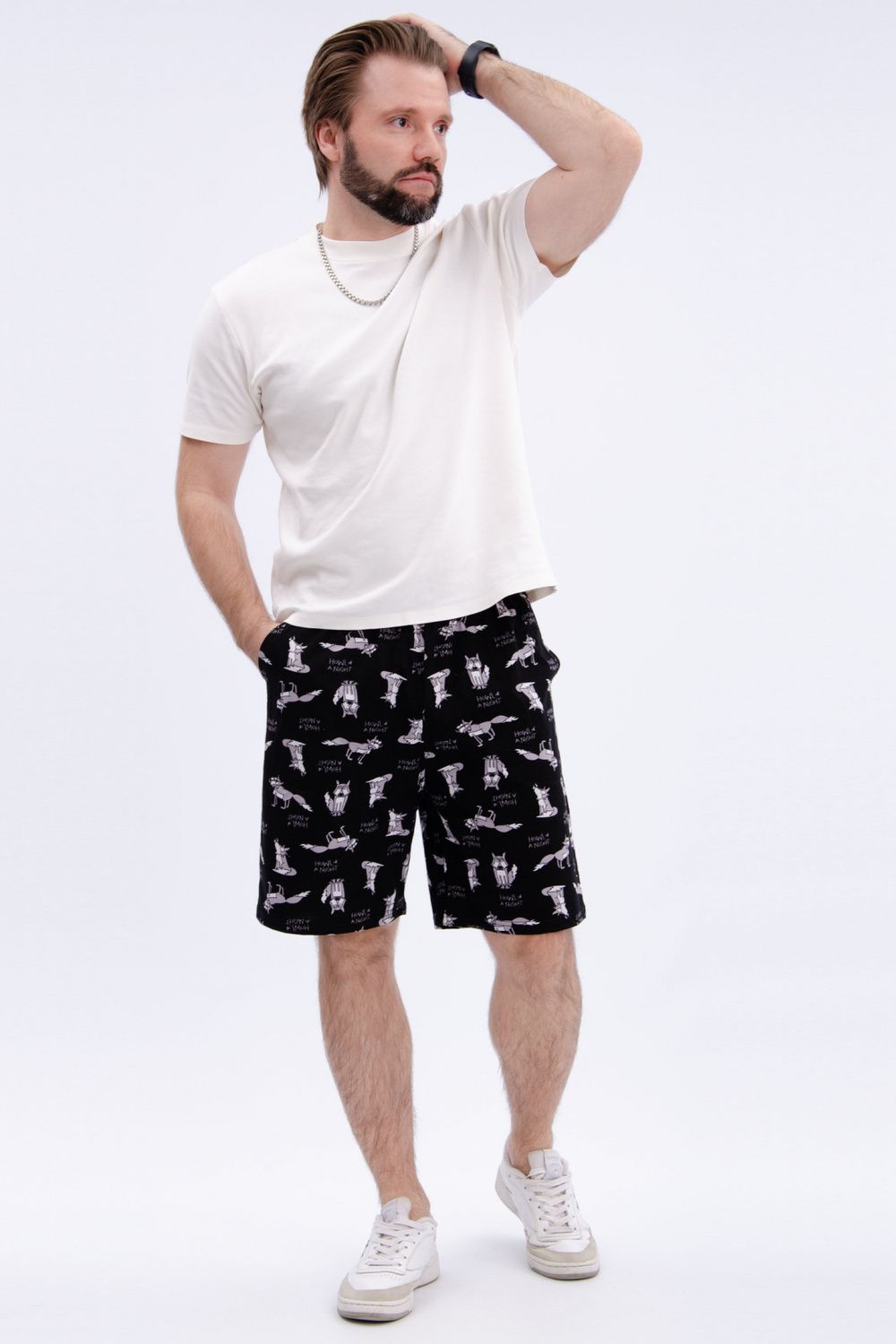 Шорты хлопковые мужские - черный