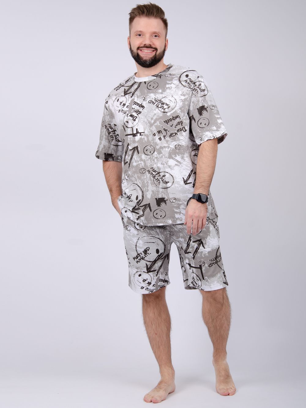 Харди костюм мужской - серый