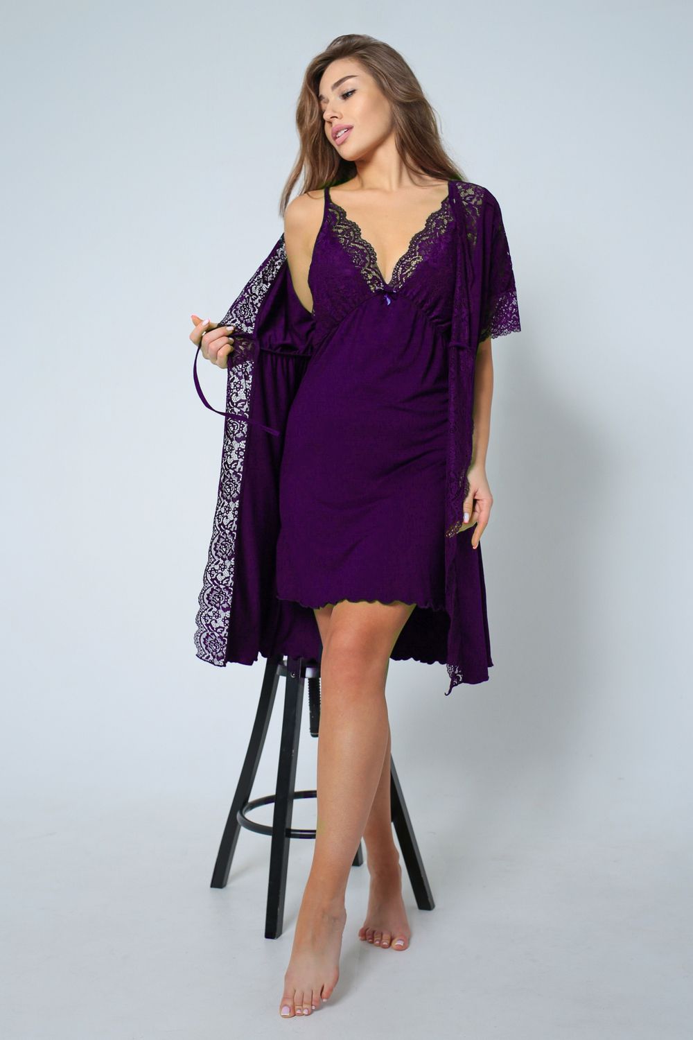 Пеньюар 13018 - фиолетовый
