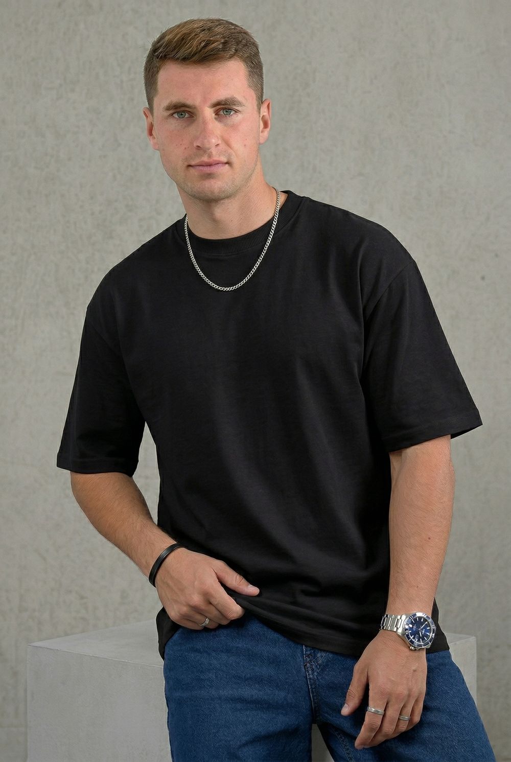 14515 футболка мужская 180гр - черный