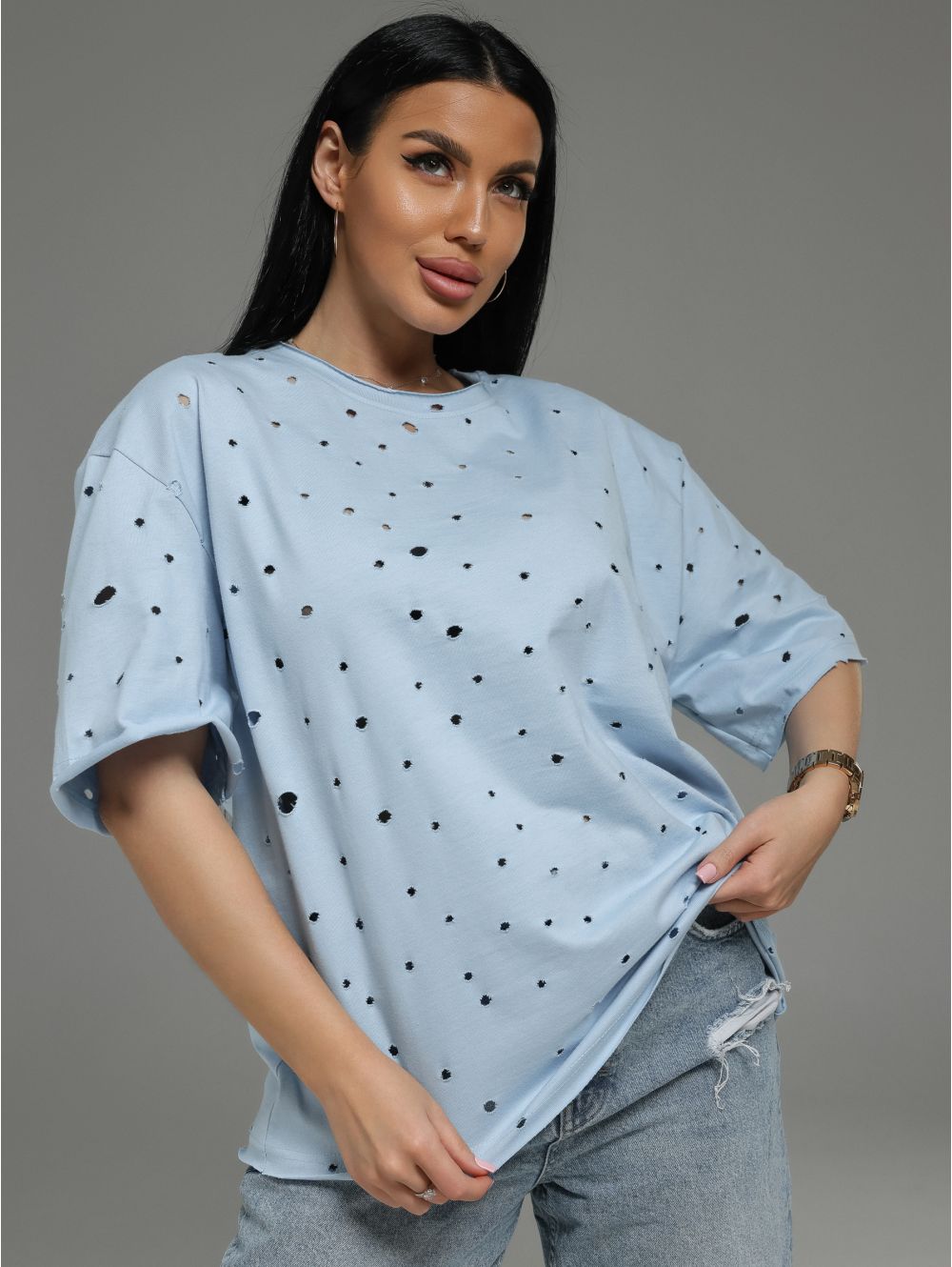 Винтаж футболка женская (голубой)