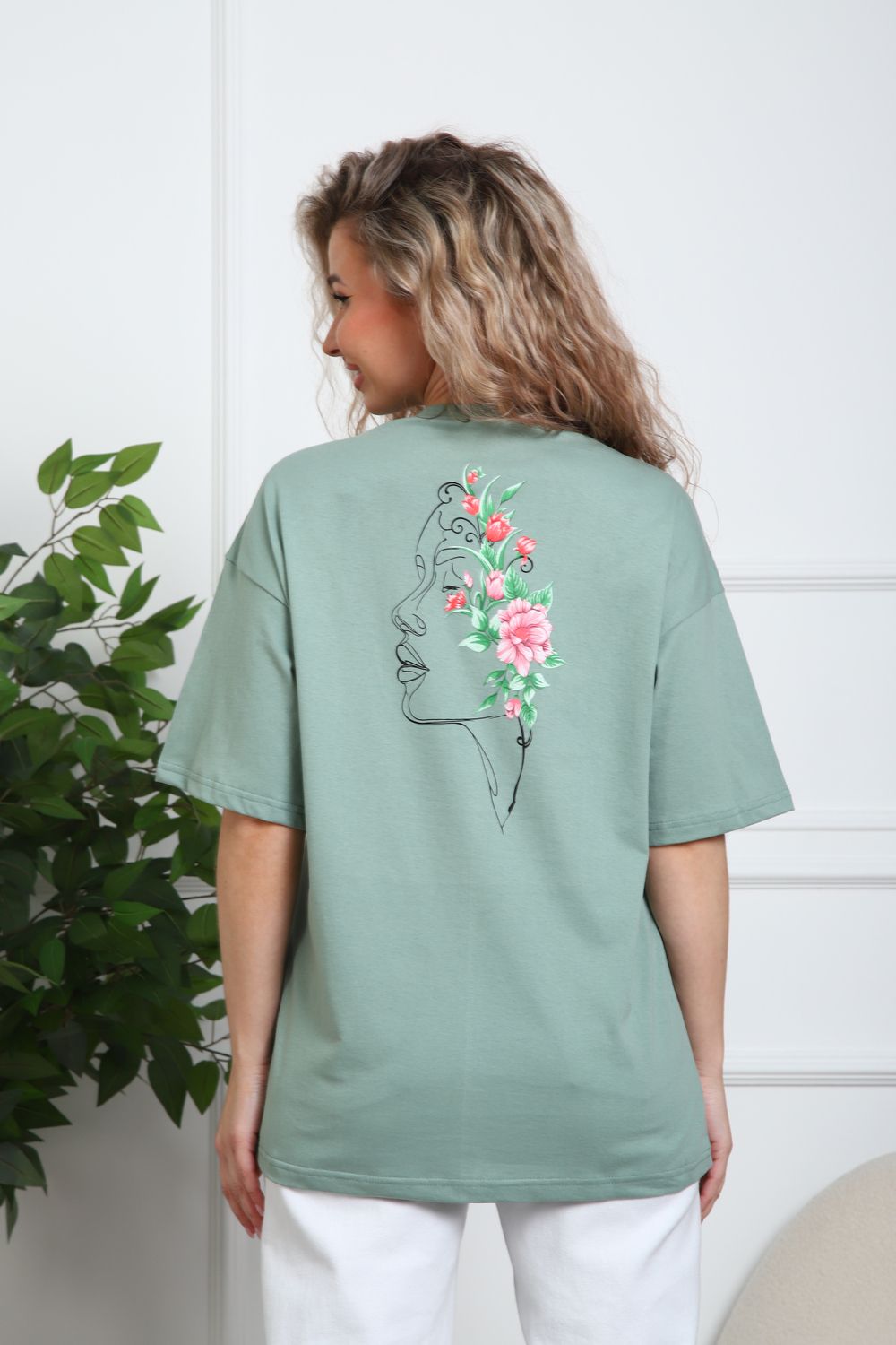 Футболка женская 20526 - оливковый