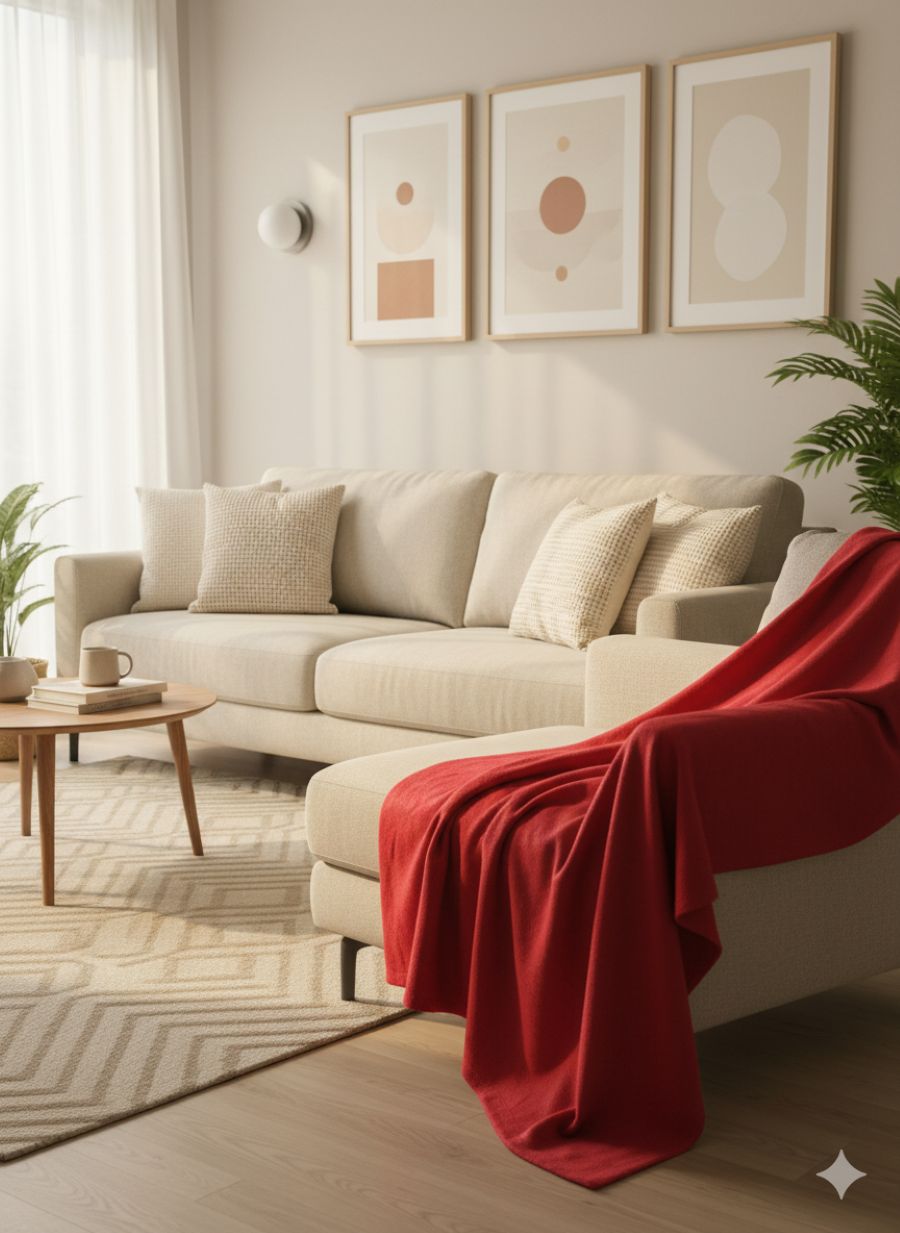 Пледы  Флисовый красный 100% полиэстер , плотность 130 г/м2