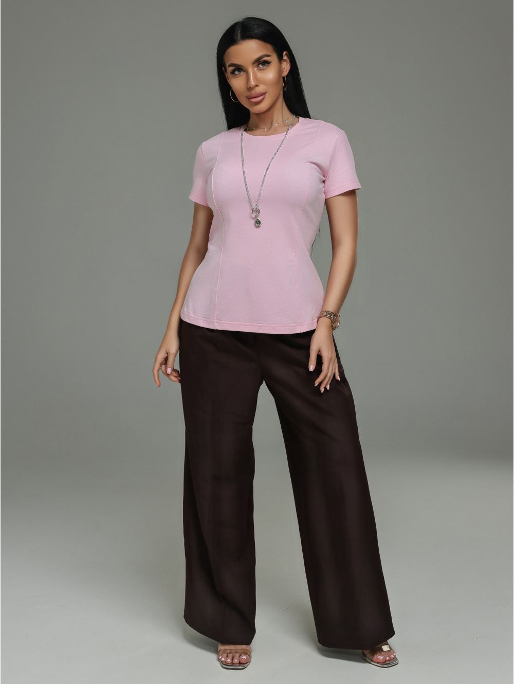 Мода футболка женская (розовый)