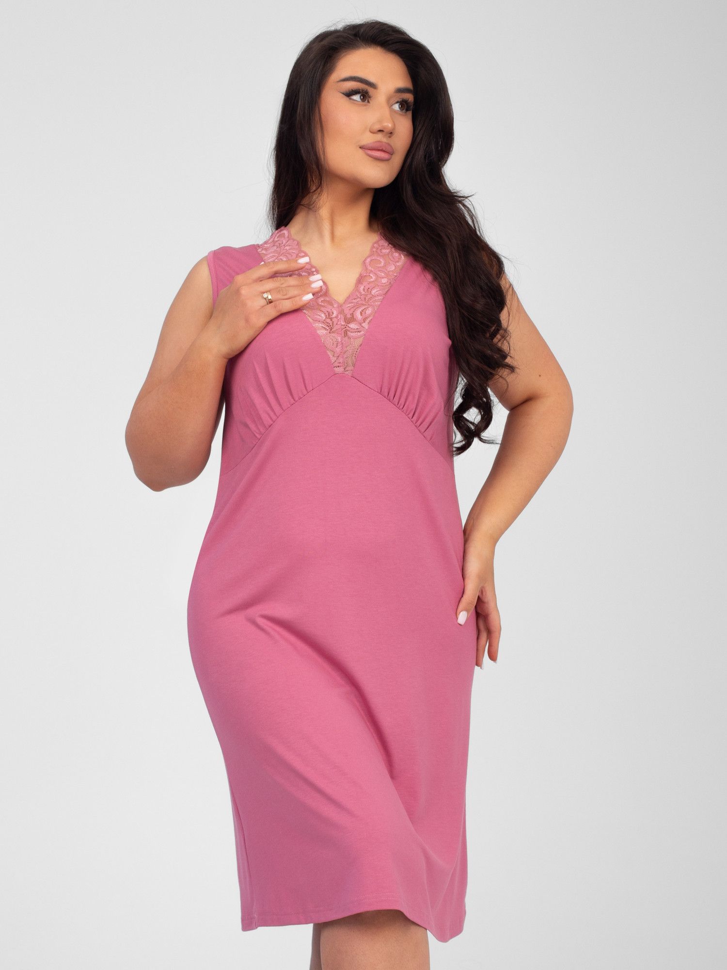 Ночная сорочка женская вискоза "РАФАЭЛЛА" БРУСНИКА