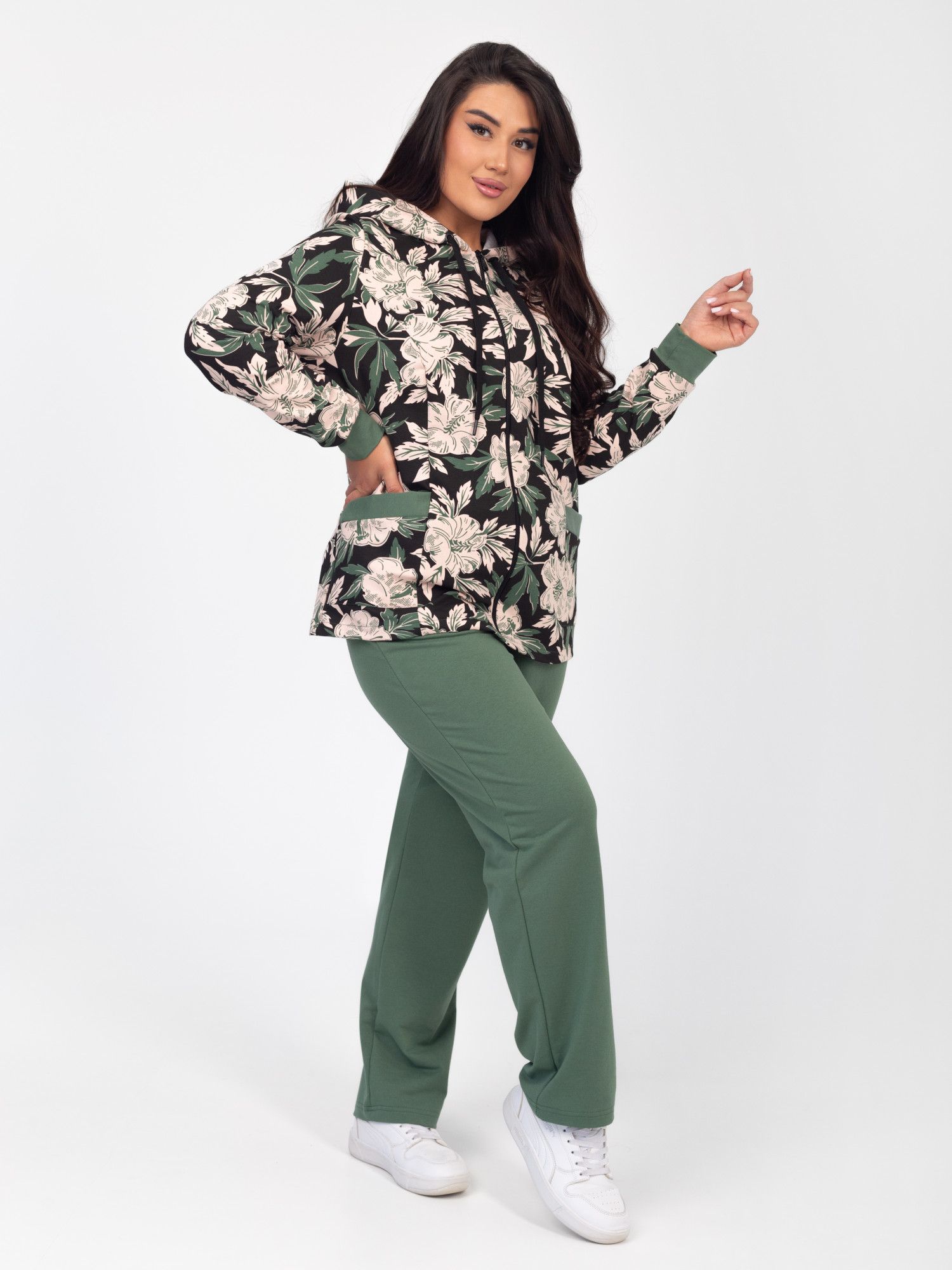 Костюм женский футер с лайкрой "ДОРИС" ОЛИВА