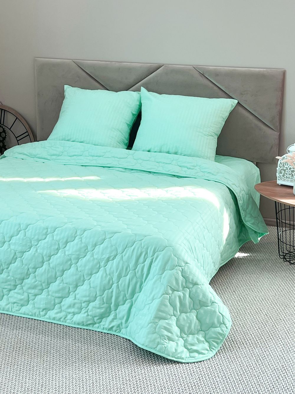 Комплект постельного белья с одеялом New Style КМ-232 светлая бирюза