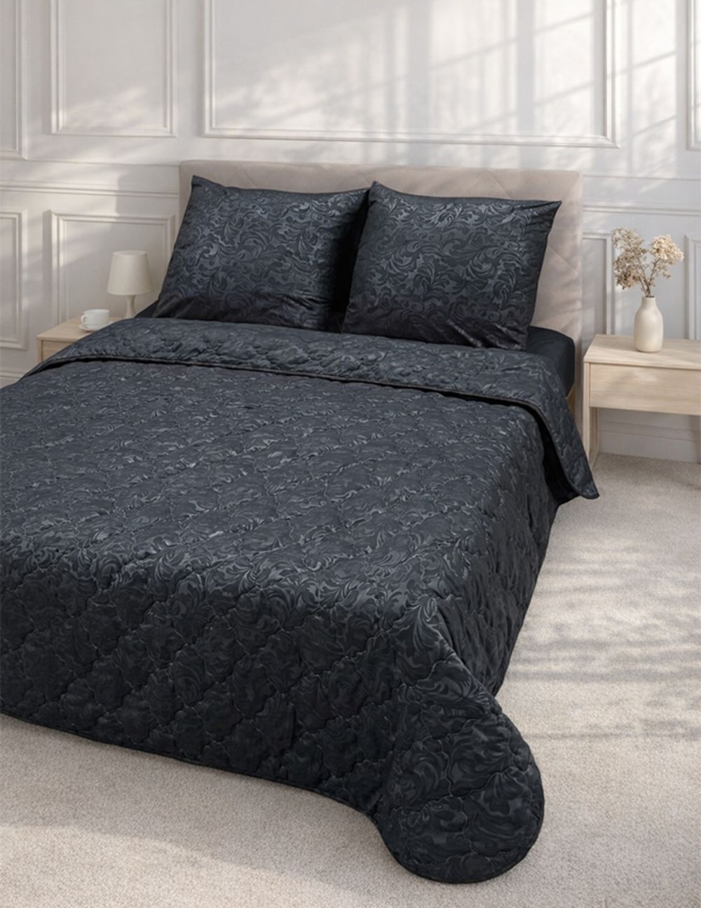 Комплект постельного белья с одеялом New Style КМ-032 черный