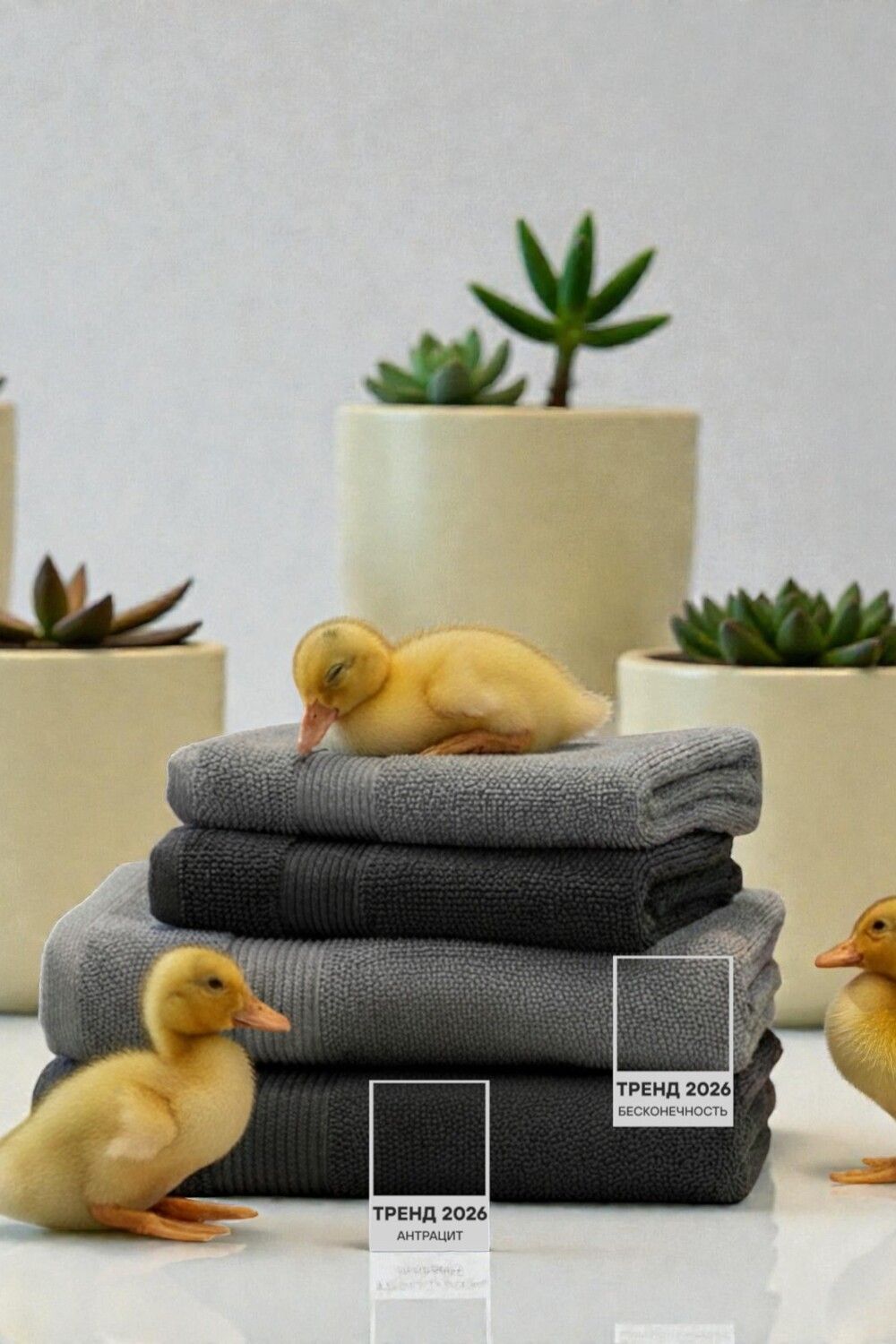 Набор махровых полотенец Vantaa 480 гр 100% хлопок Tilkku Takki, TT-06/4-V-с.сер/т.сер