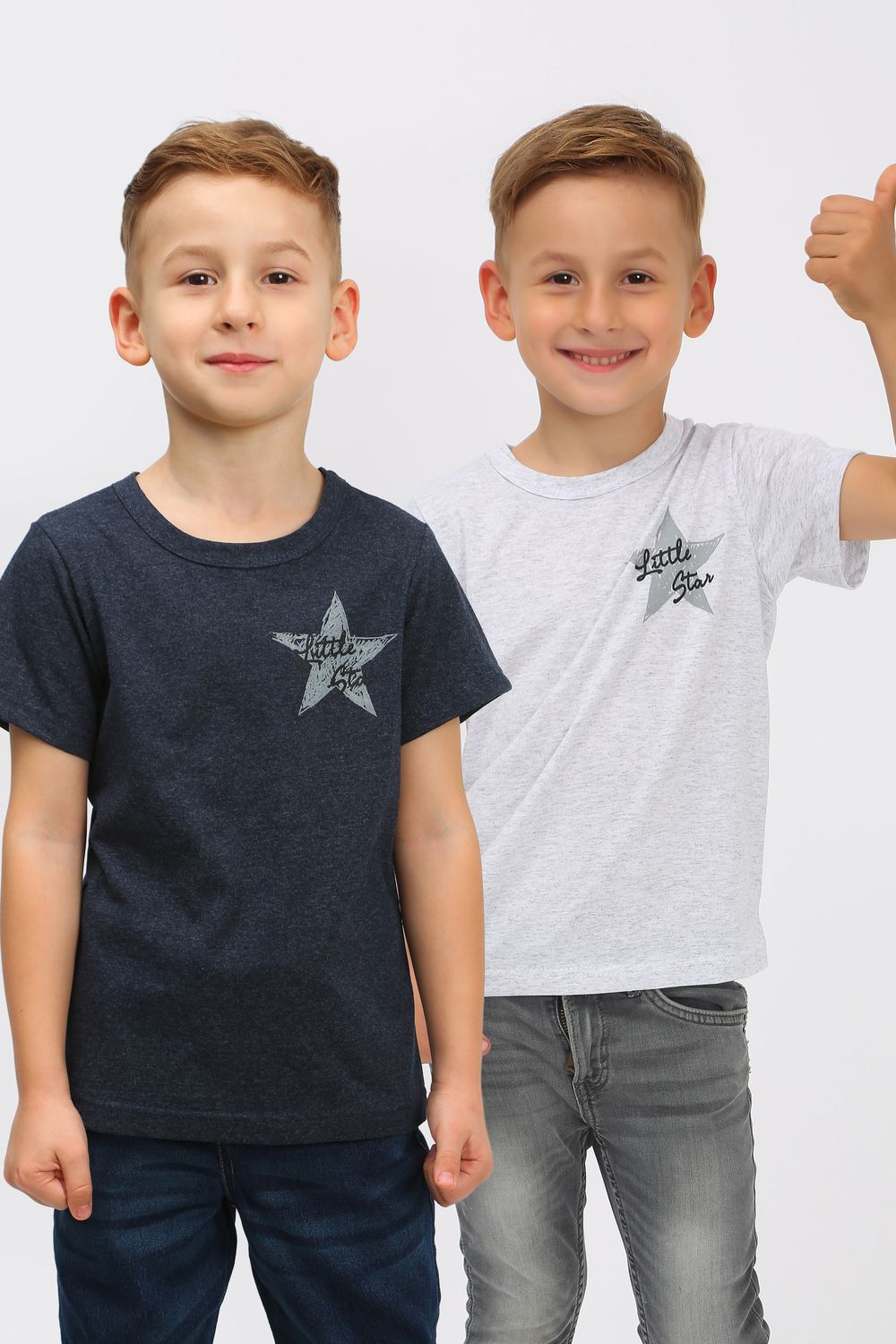 Набор футболок "Маленькая звезда" 2 шт ФУ-2 - серый+синий