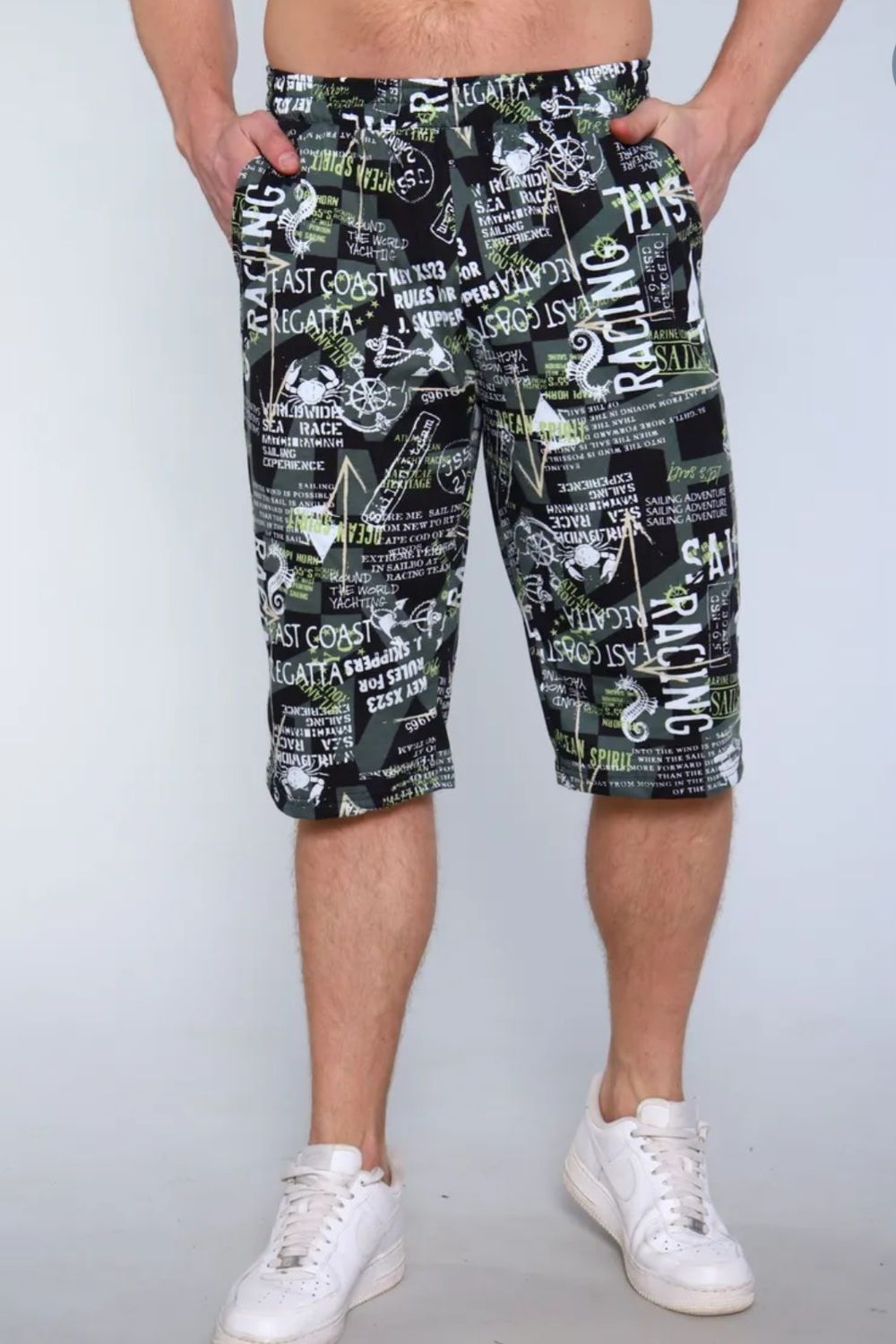 Шорты мужские 095 - зелено-черный