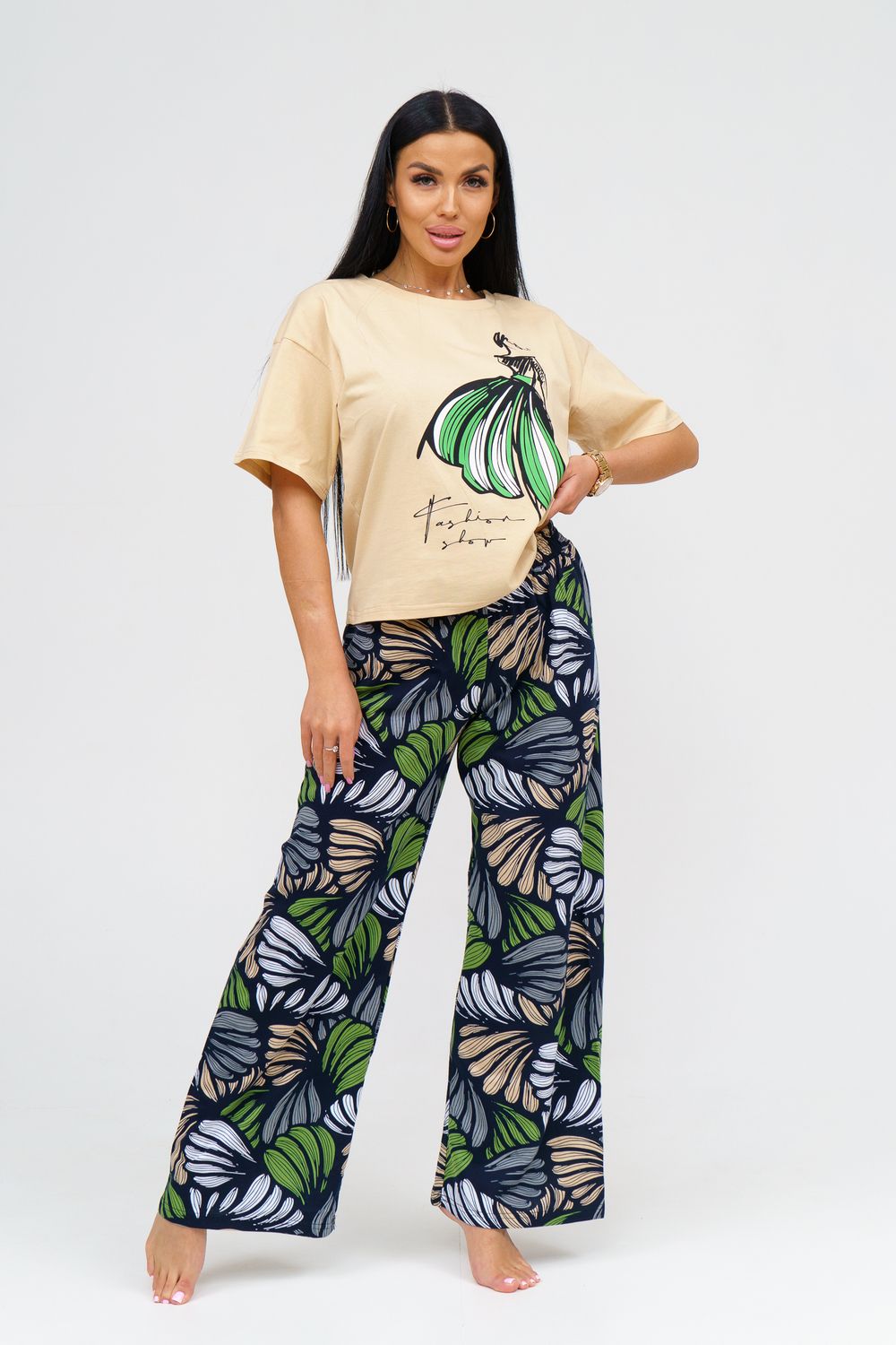 Футболка с брюками Танец - песок