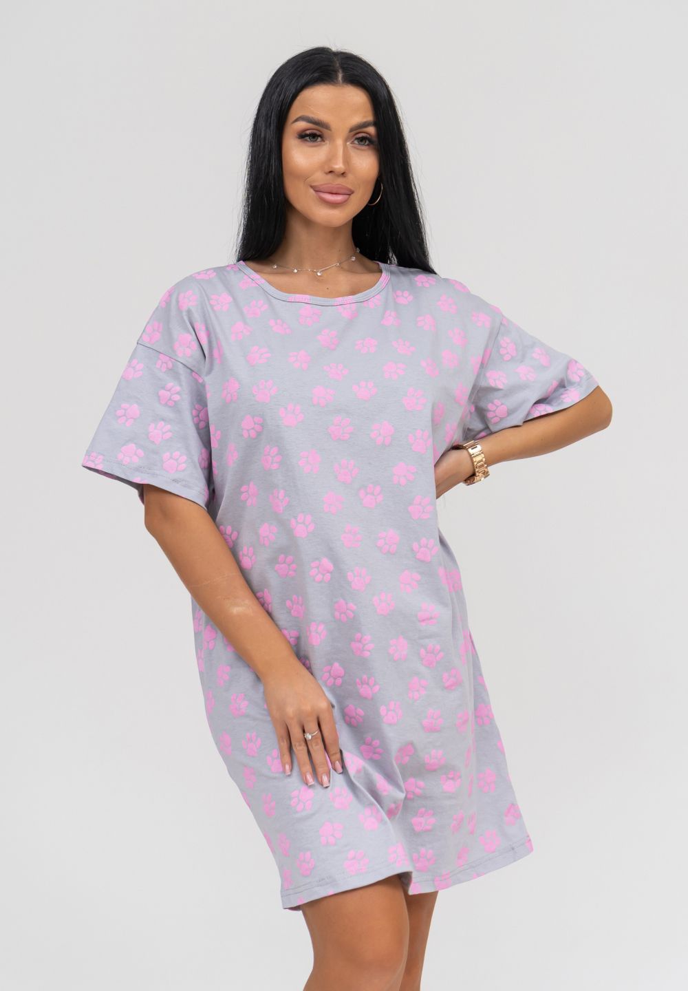 Сорочка ноч. Алина - серый