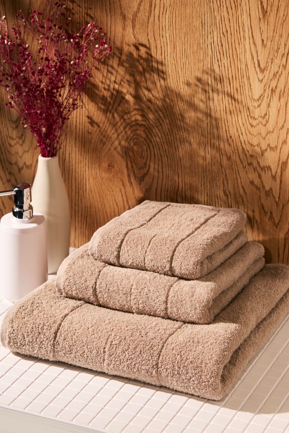 Набор махровых полотенец Модерн 3 шт. - кофейный