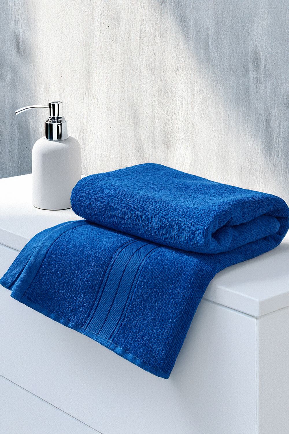 Полотенце махровое Косичка - синий