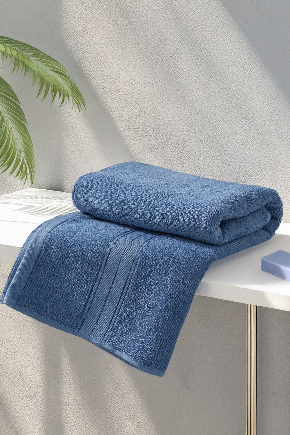 Полотенце махровое Косичка - серо-голубой