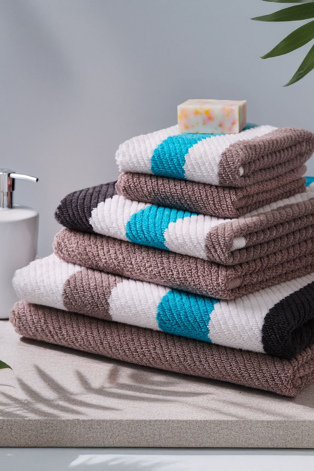 Набор махровых полотенец Гармония 6 шт. - коричневый