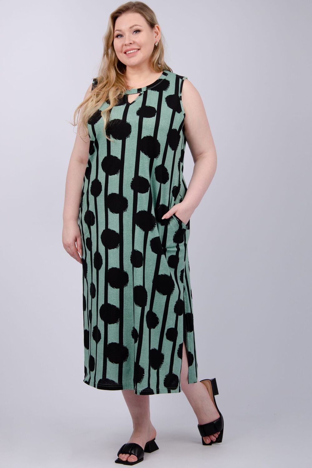 Сити сарафан женский - зеленый