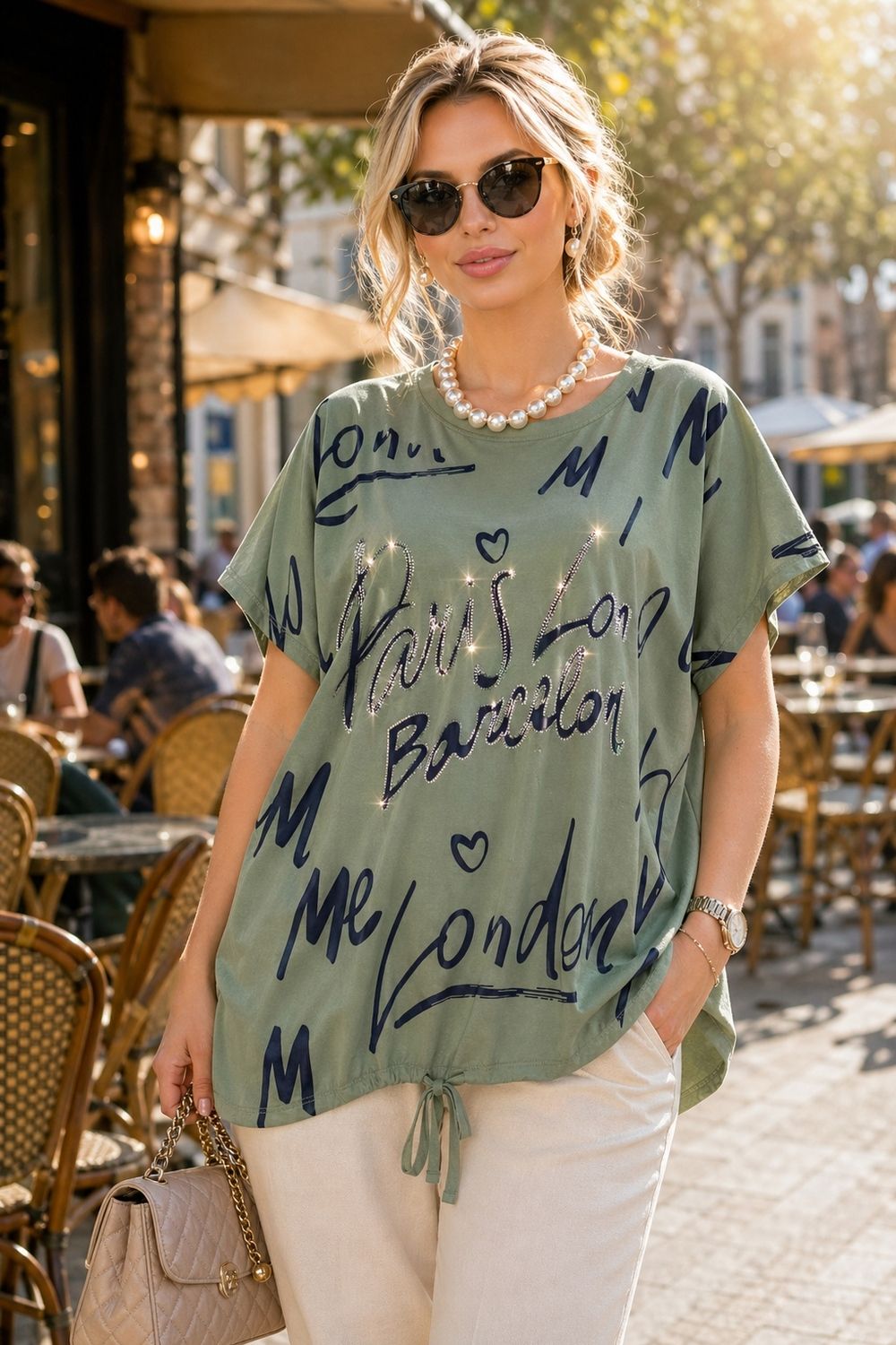 Нарядная футболка "City Glam" арт.260 - бирюзовый