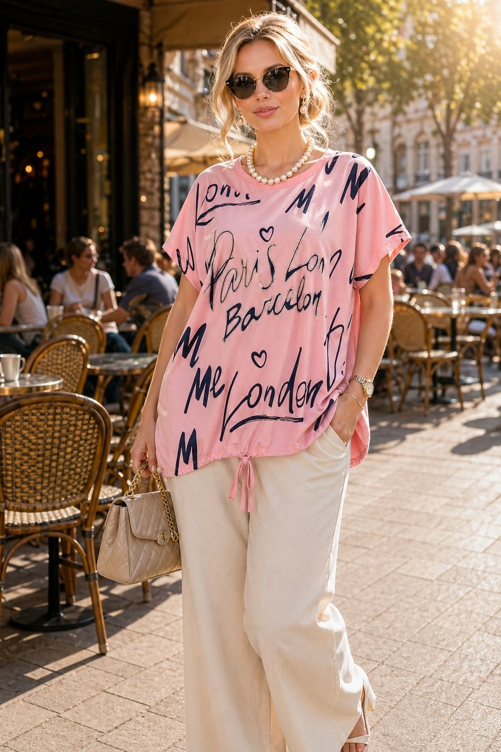 Нарядная футболка "City Glam" арт.260 - розовый