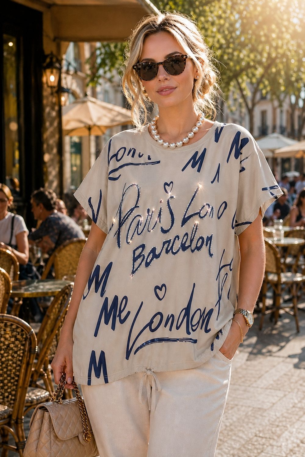 Нарядная футболка "City Glam" арт.260 - капучино