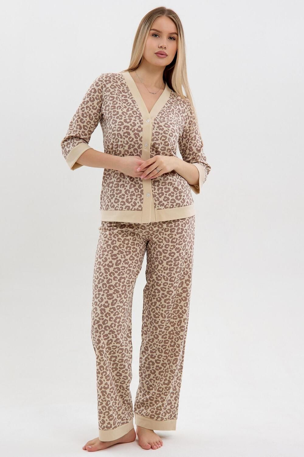 Комплект женский Вишенки - коричневый