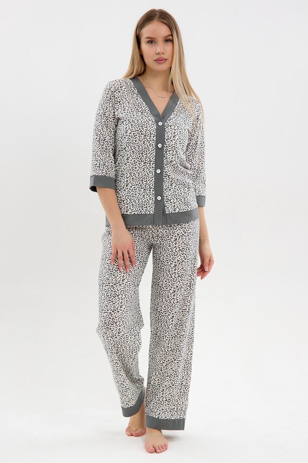 Комплект женский Вишенки - серый