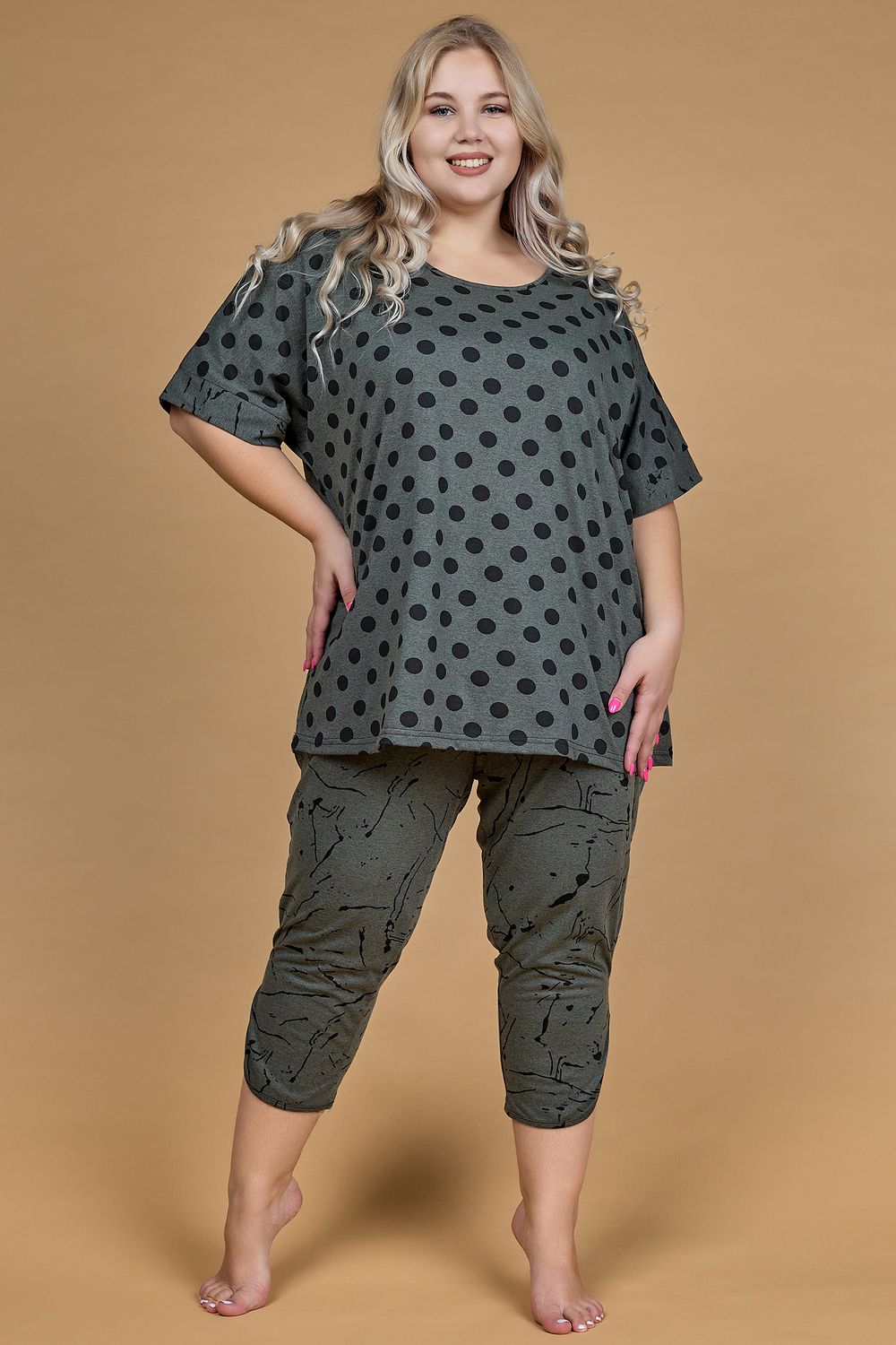 Костюм больших размеров 640 - темно-зеленый