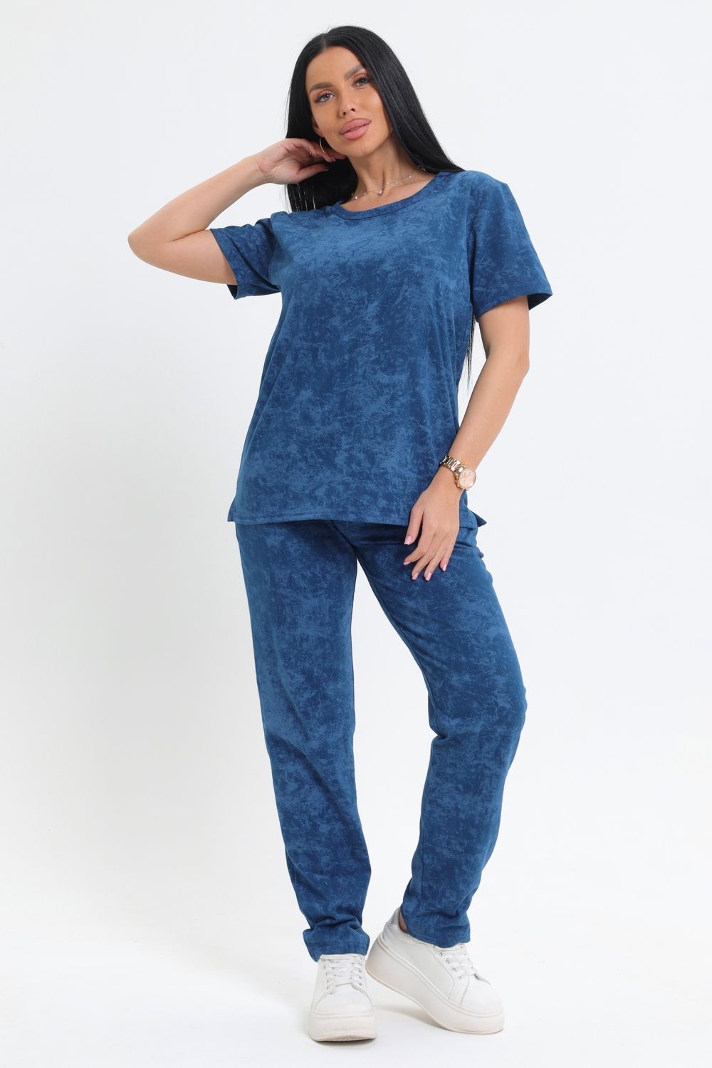 Костюм домашний с брюками CWC1042 - бирюзовый