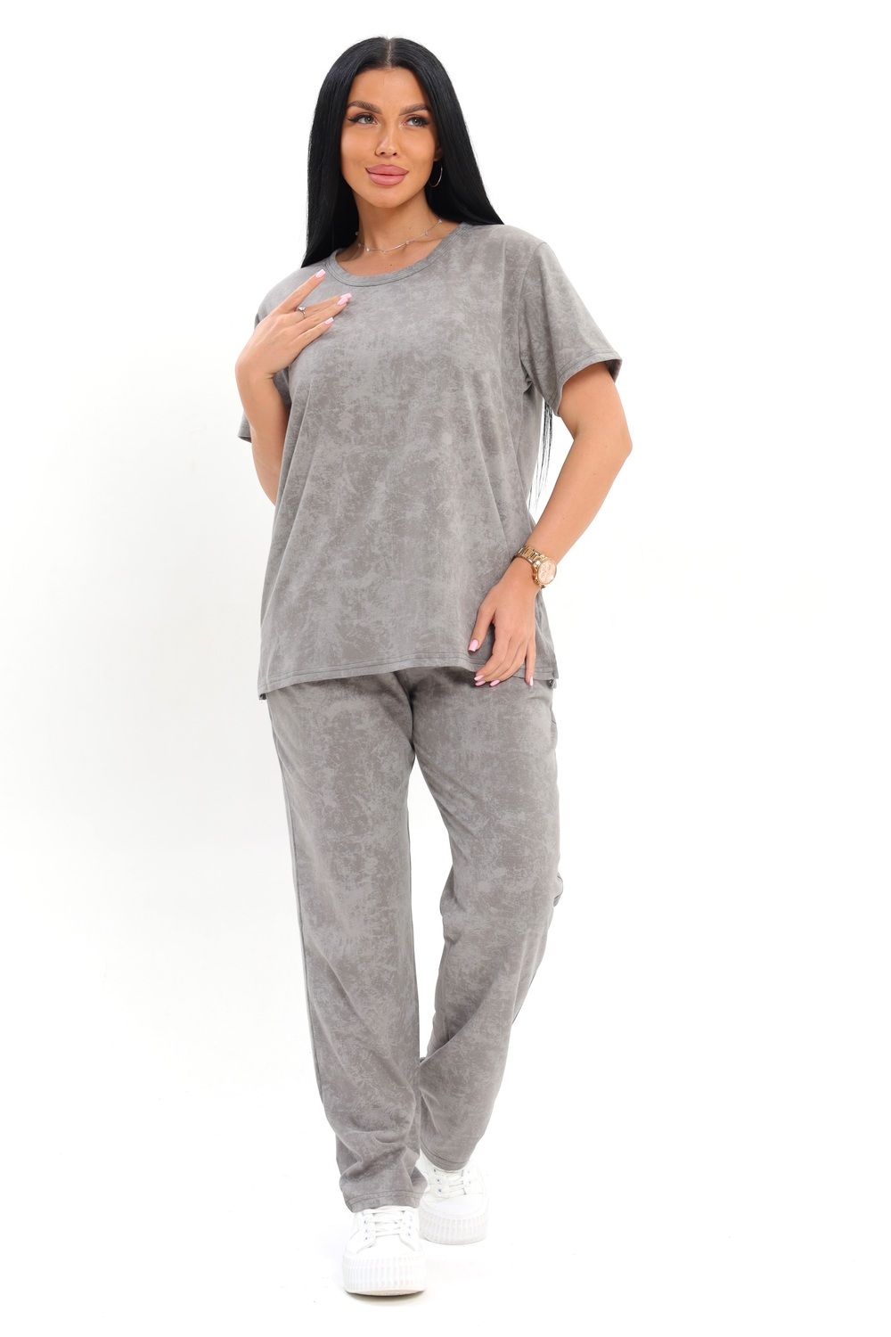 Костюм домашний с брюками CWC1042 - серый
