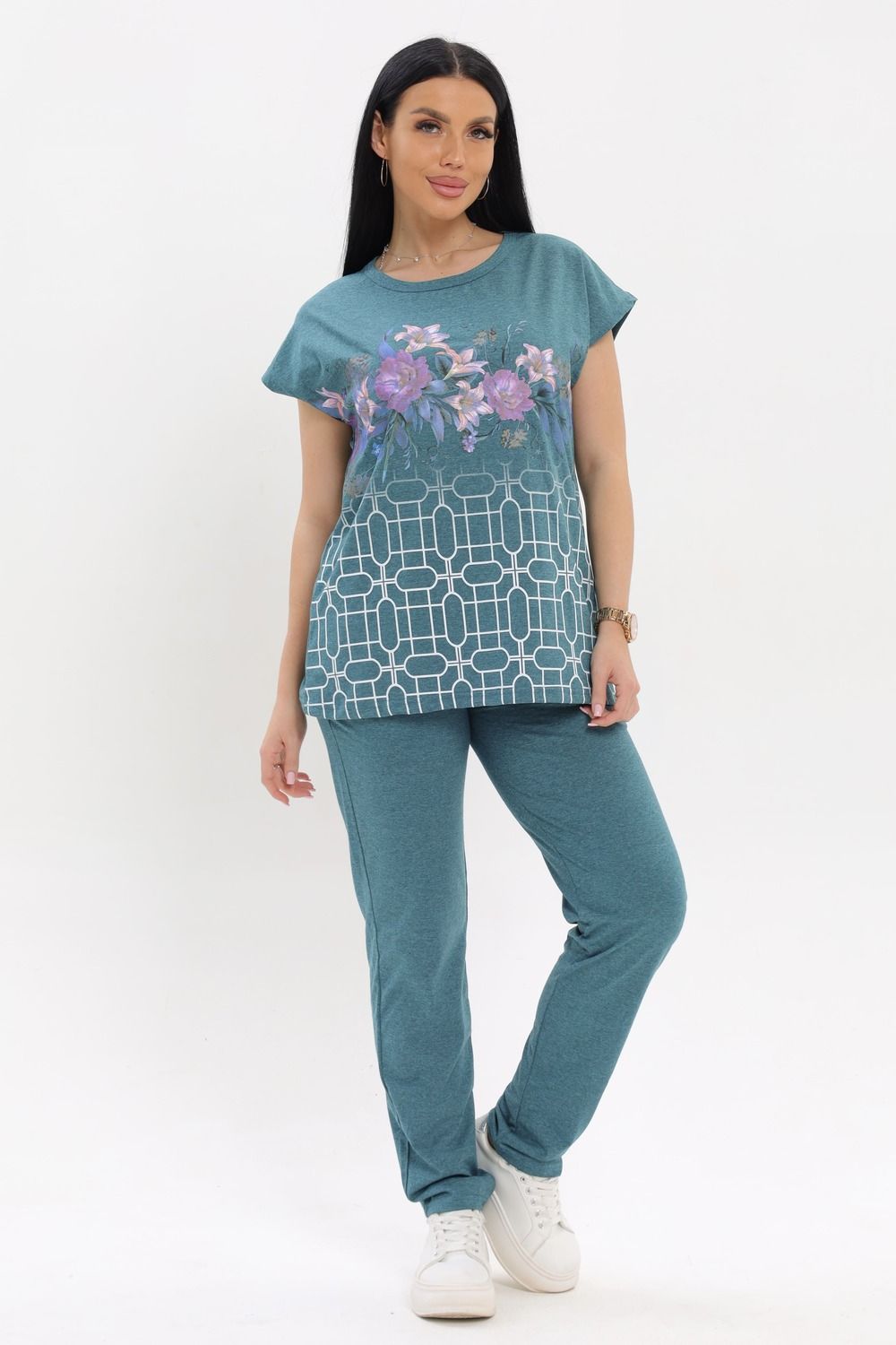 Костюм домашний с брюками CWC1035 - зеленый