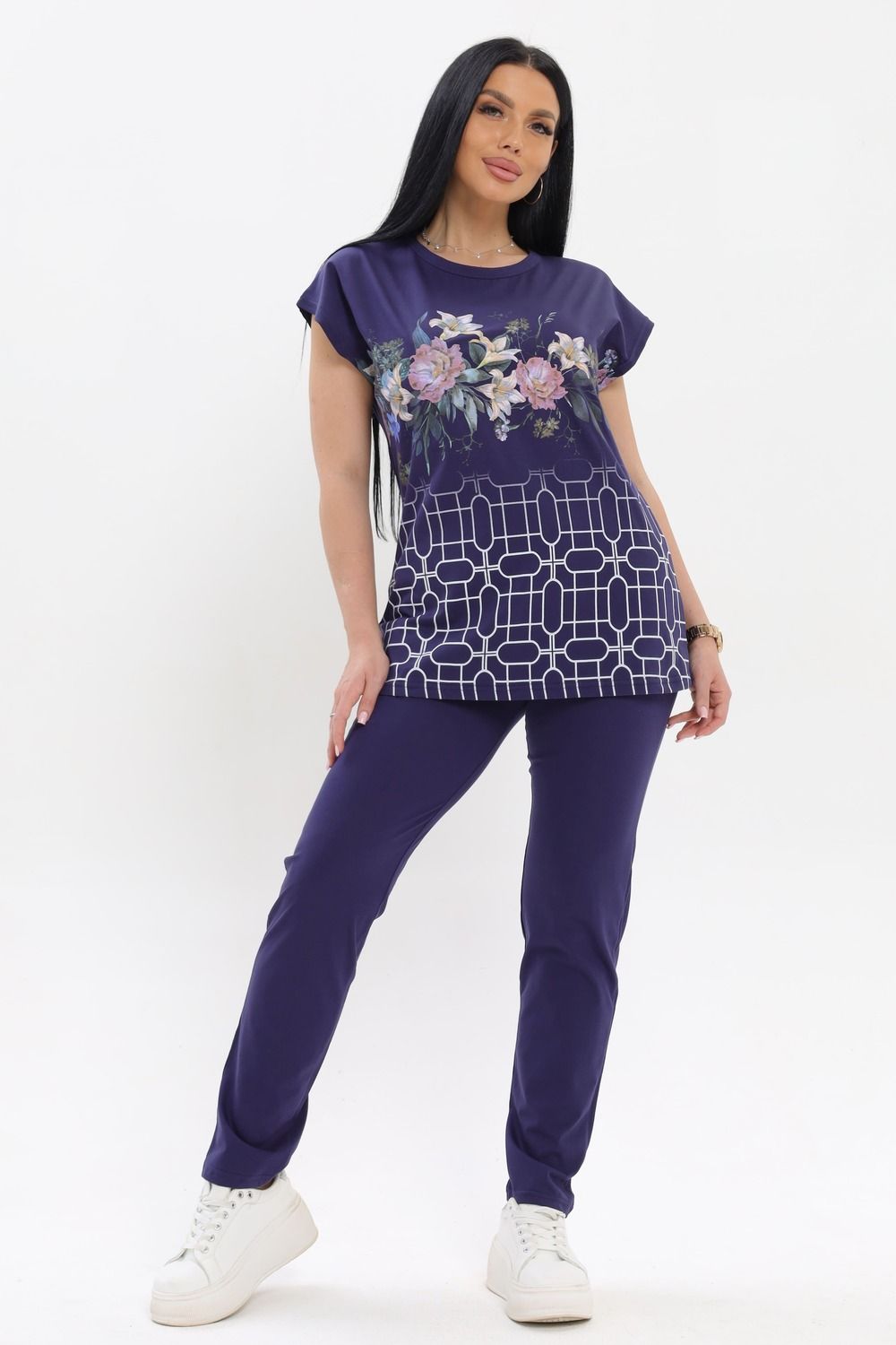 Костюм домашний с брюками CWC1035 - темно-синий