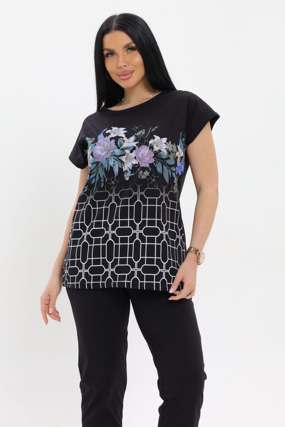 Костюм домашний с брюками CWC1035 - черный