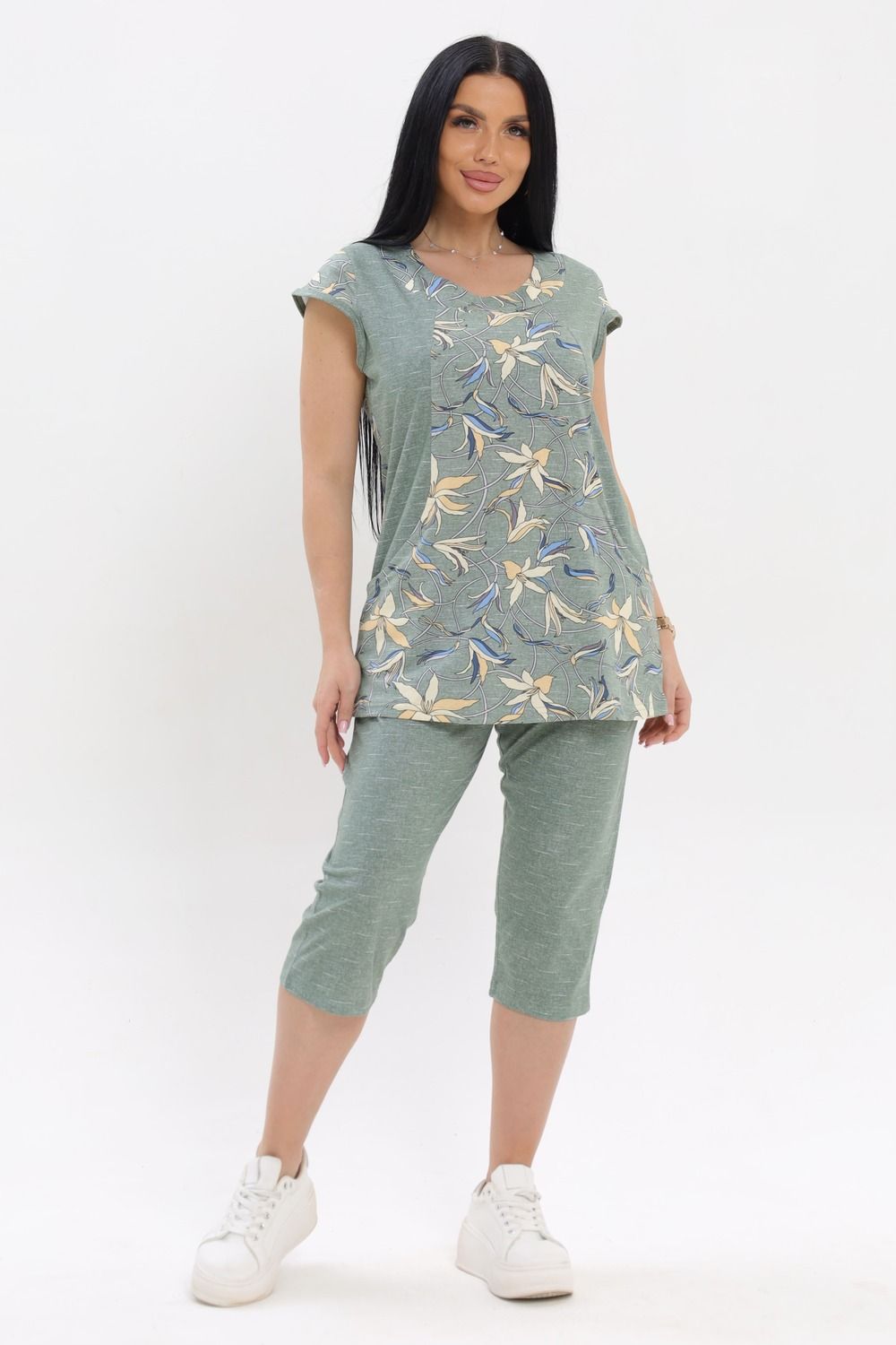 Костюм домашний с бриджами CWC2008 - лилии