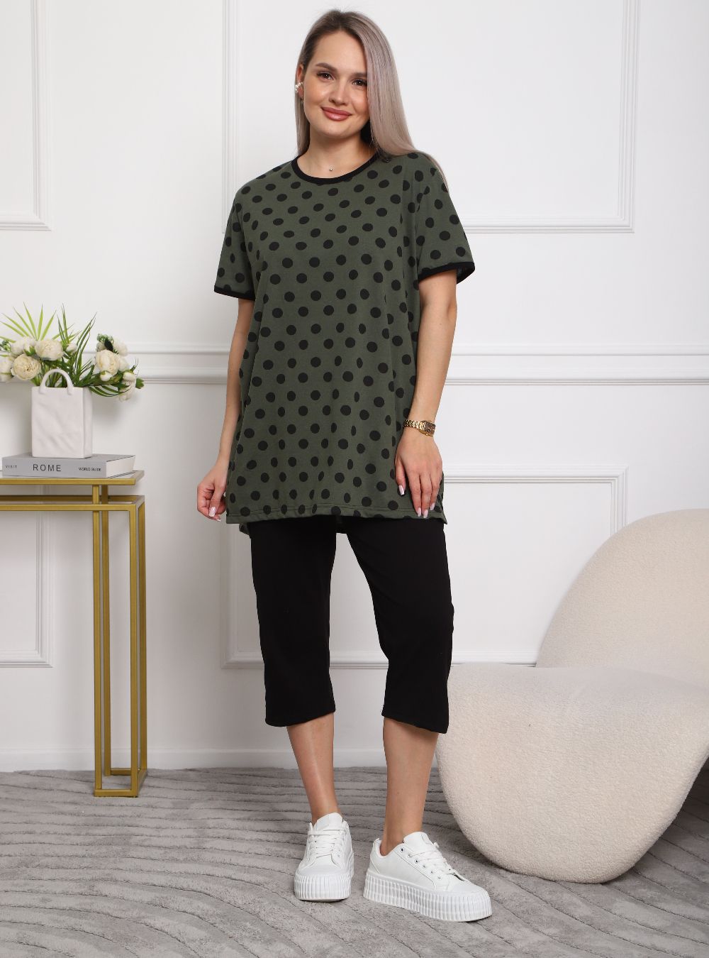 Костюм женский арт. 5006 - хаки+горох