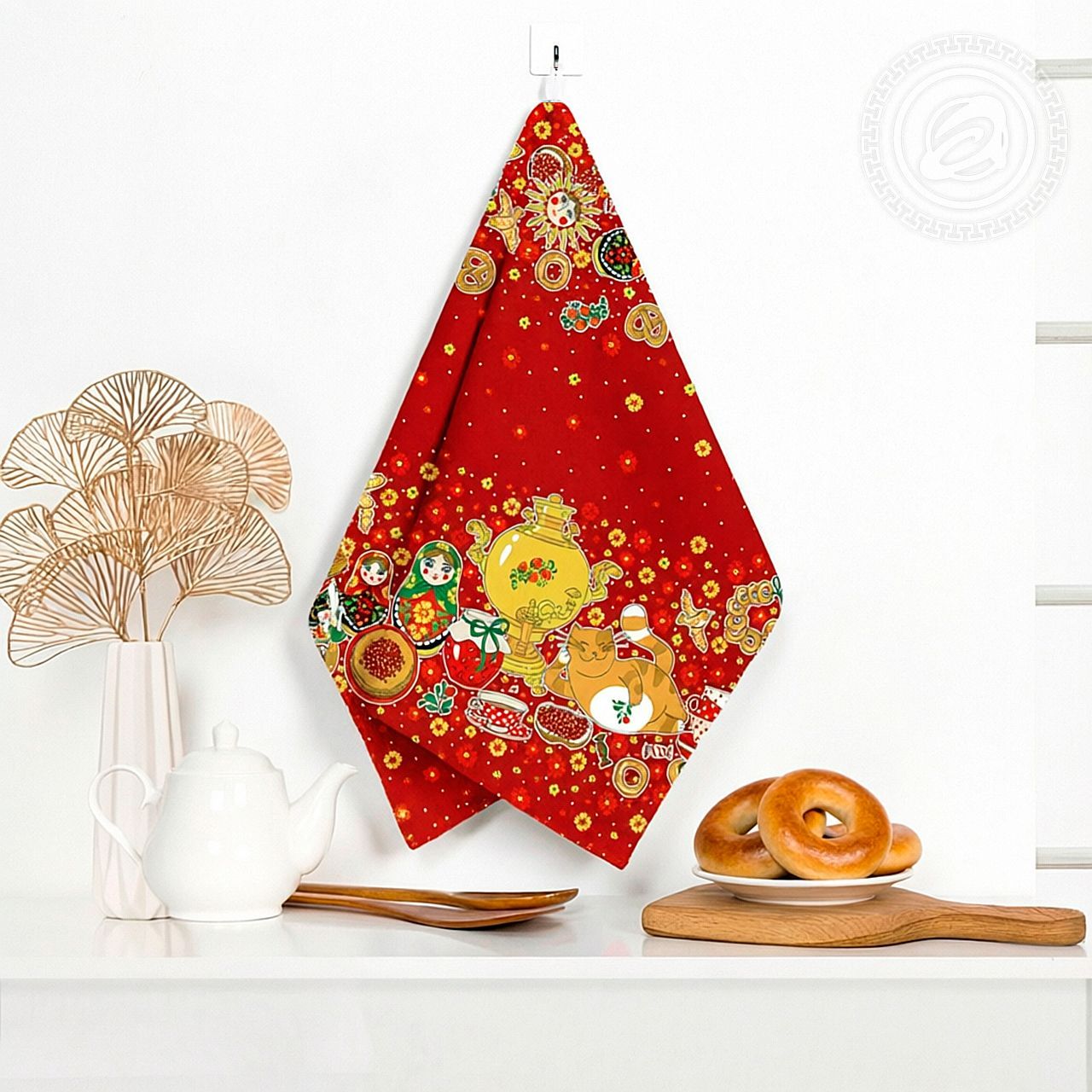 Полотенце кухонное из рогожки Конфетки-бараночки пкр.50.70