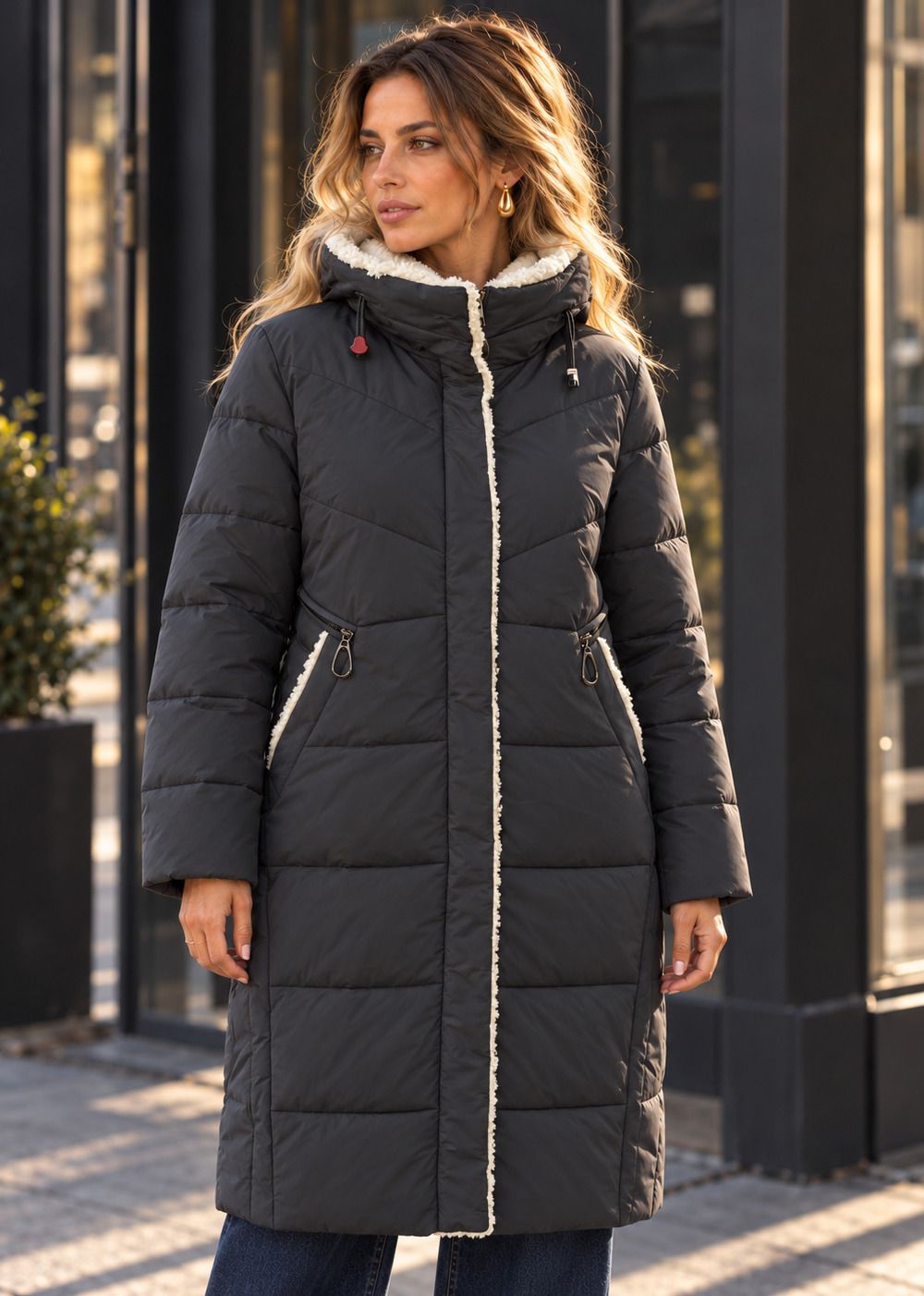 Зимняя куртка, Pearl Cotton, DWR, арт. 5053, - графитовый