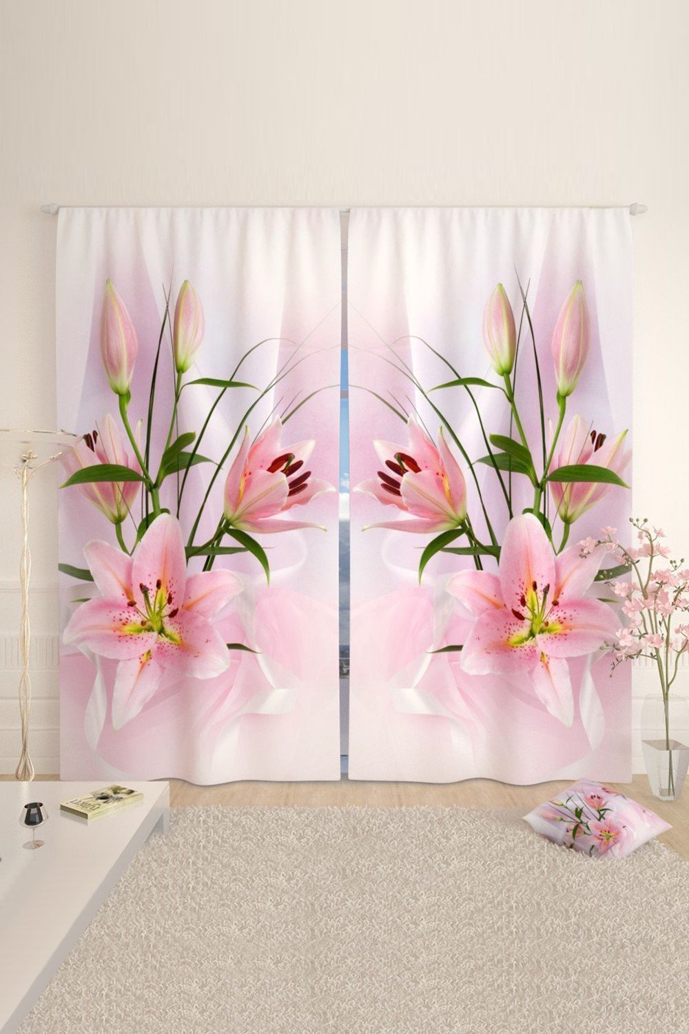 Фотошторы 10570 - розовый