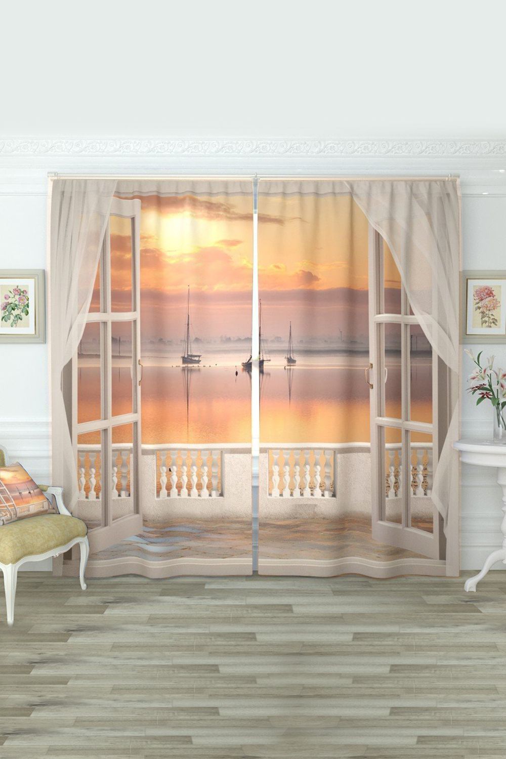 Фотошторы 10566 - оранжевый