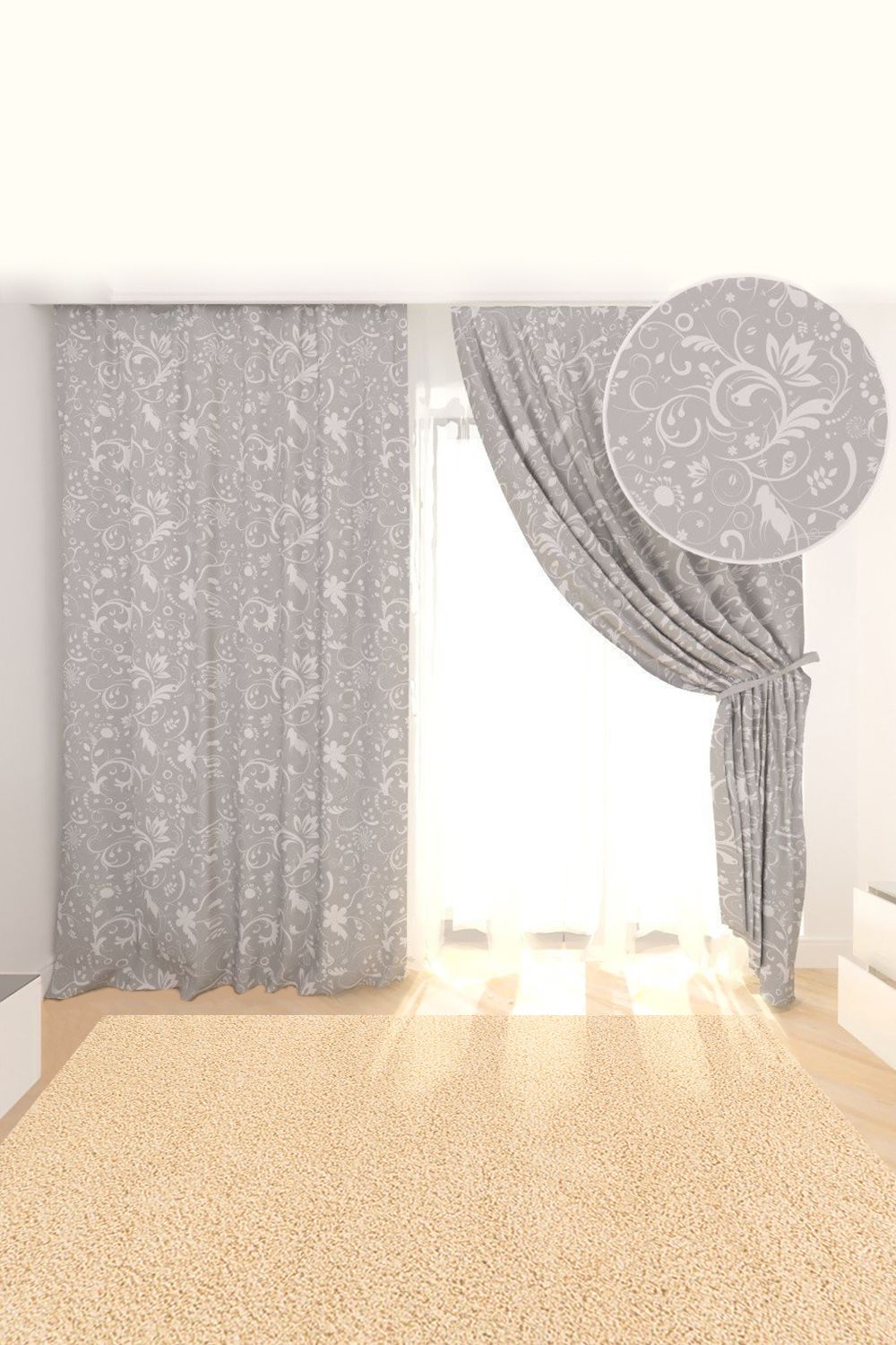 Фотошторы 10705 - серый