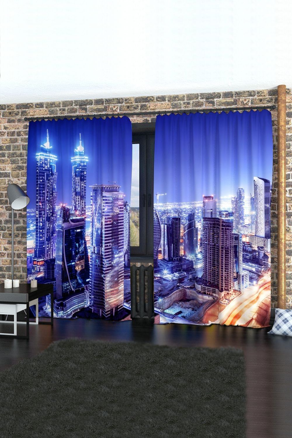 Фотошторы 10701 - синий