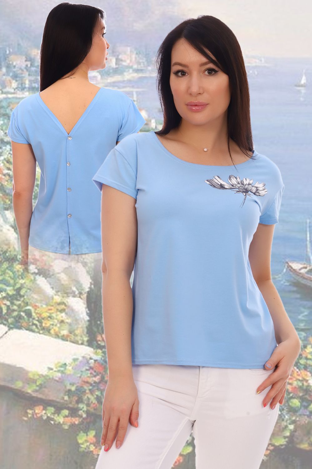 Футболка 24813 - голубой