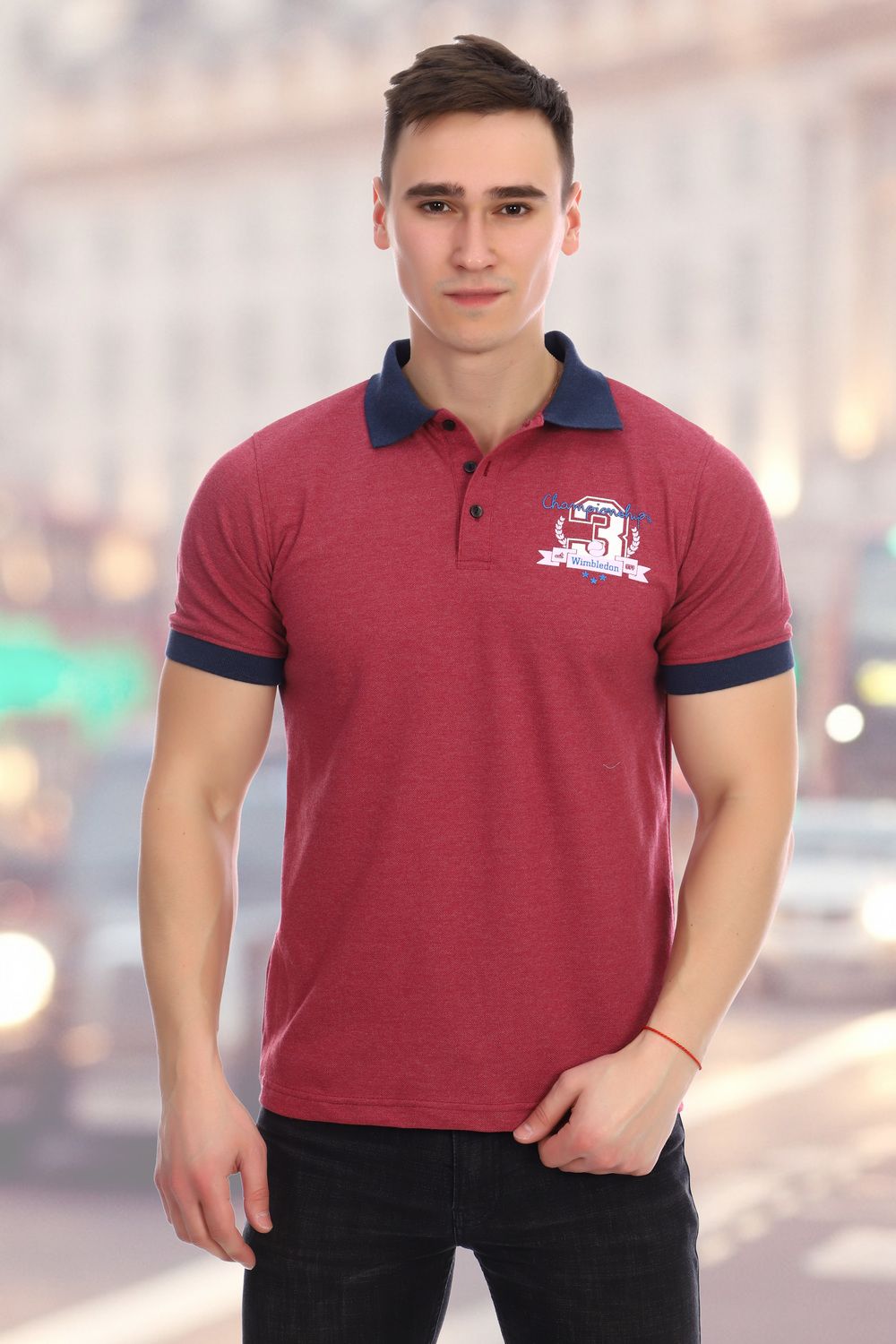 Футболка 1724 поло - бордо