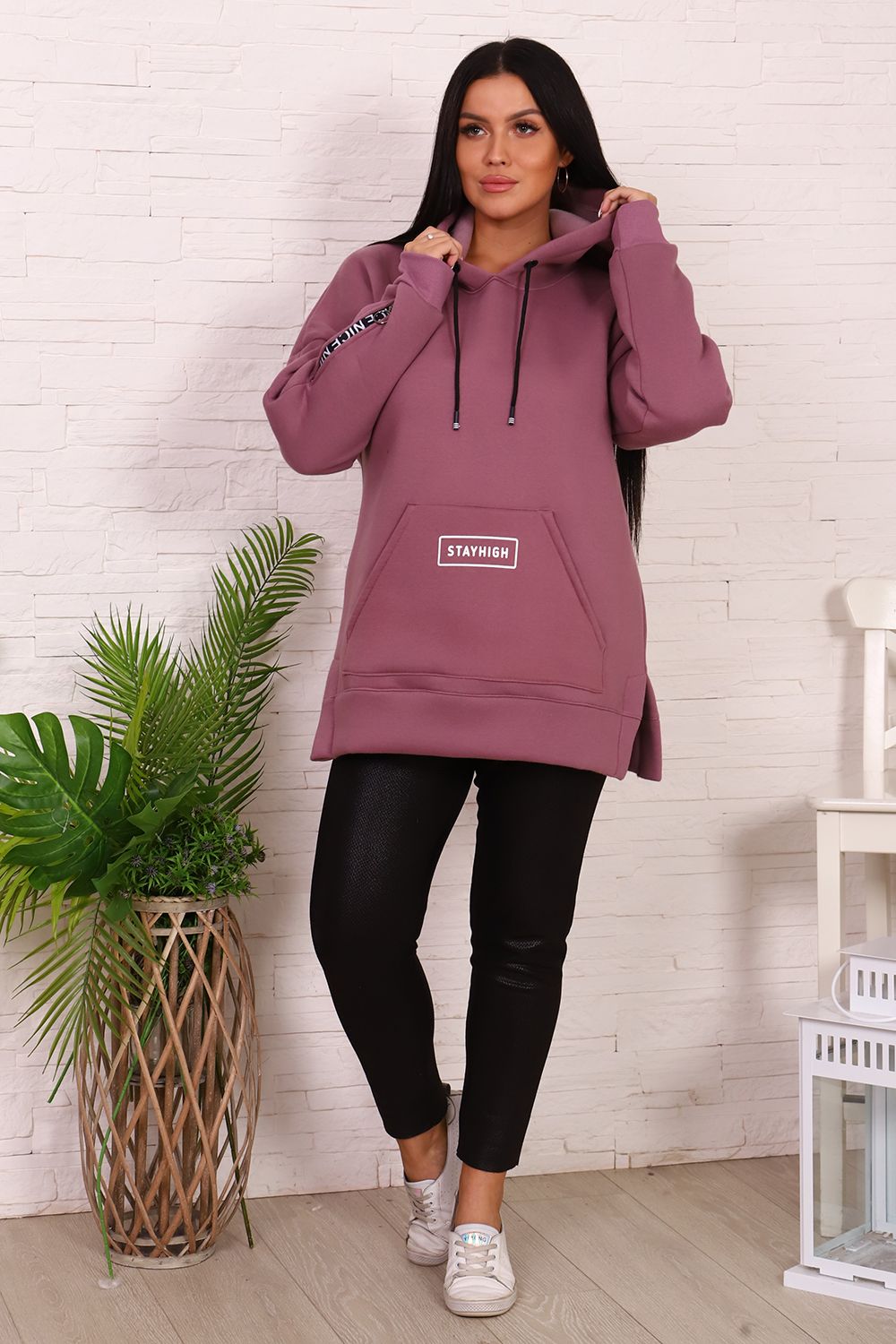 Толстовка 27008 - брусничный